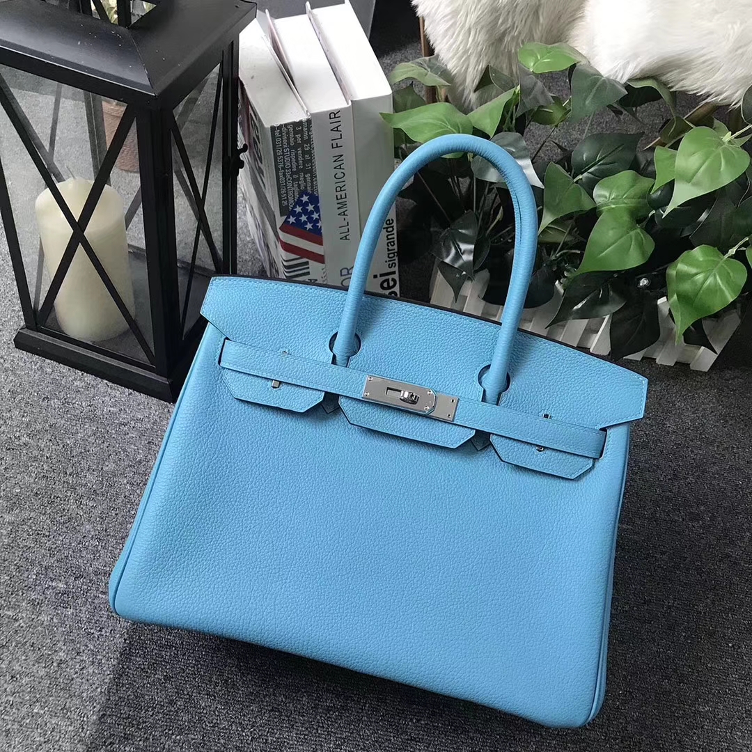 Hermès（爱马仕）北方蓝 原厂御用顶级小牛皮 Birkin 30 金扣 银扣 现货