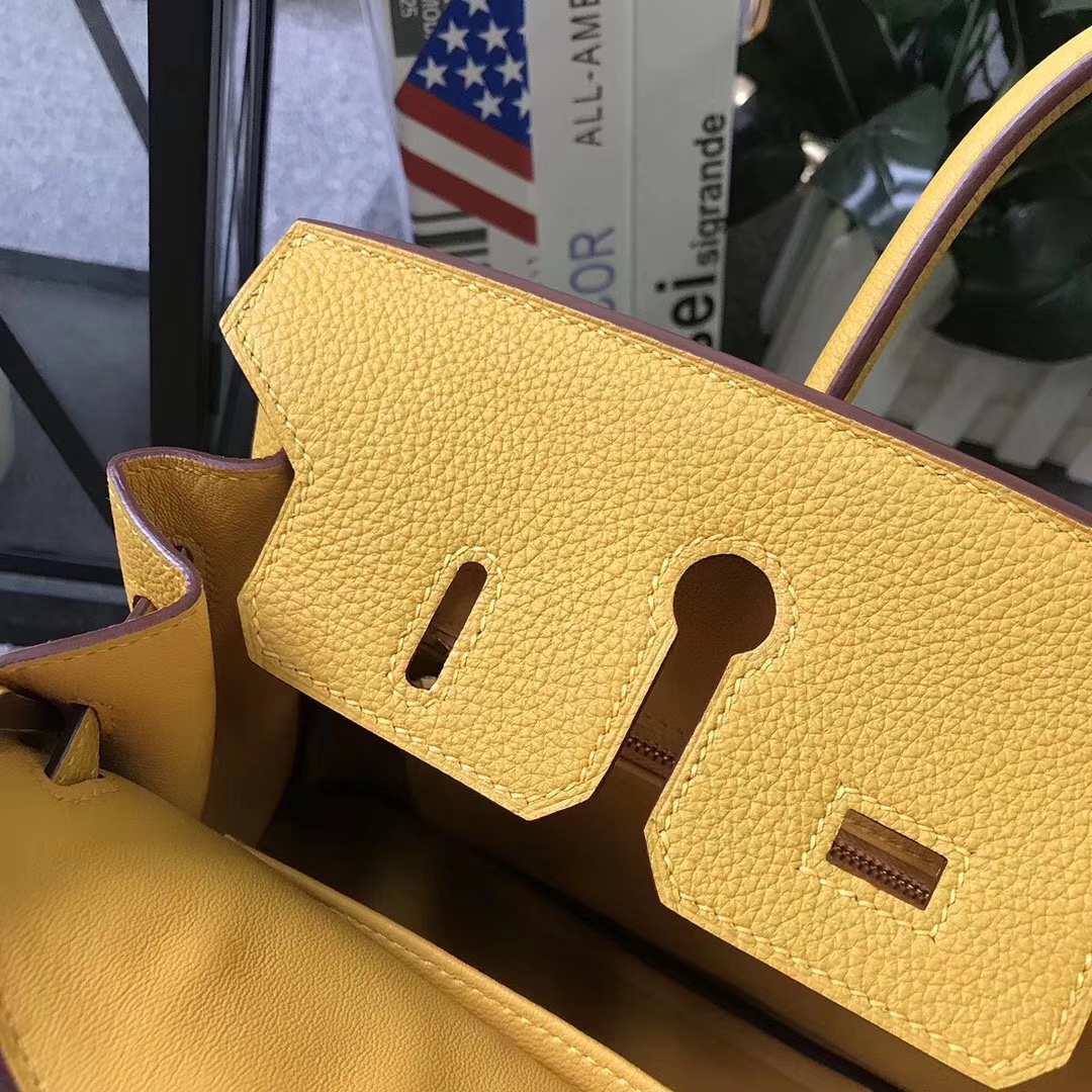 Hermès（爱马仕）9D琥珀黄 原厂御用顶级小牛皮 Birkin 25 金扣 现货