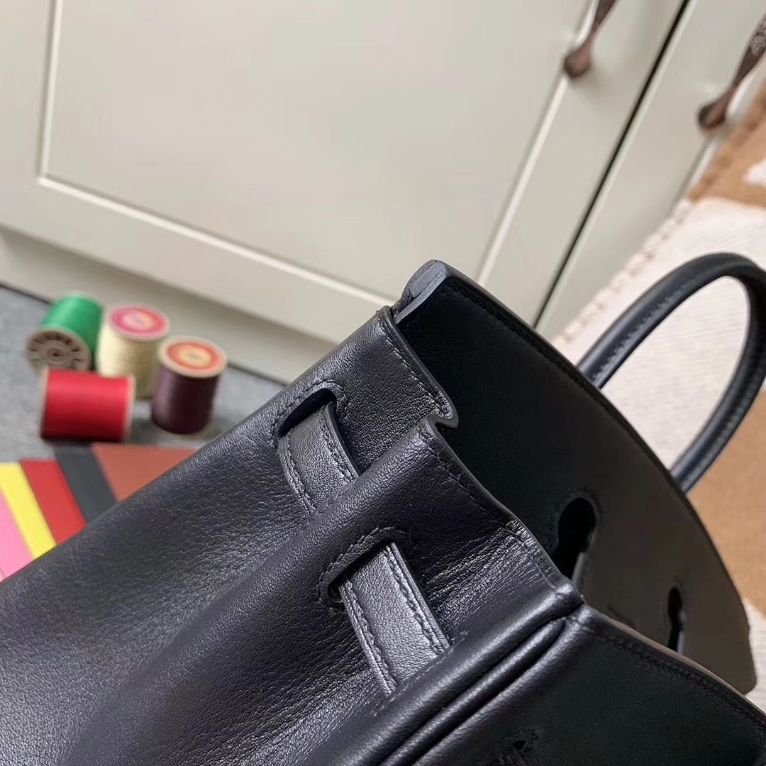 Hermès（爱马仕）Birkin铂金包 CK89 黑色 原厂御用顶级Swift 皮 银扣 25cm