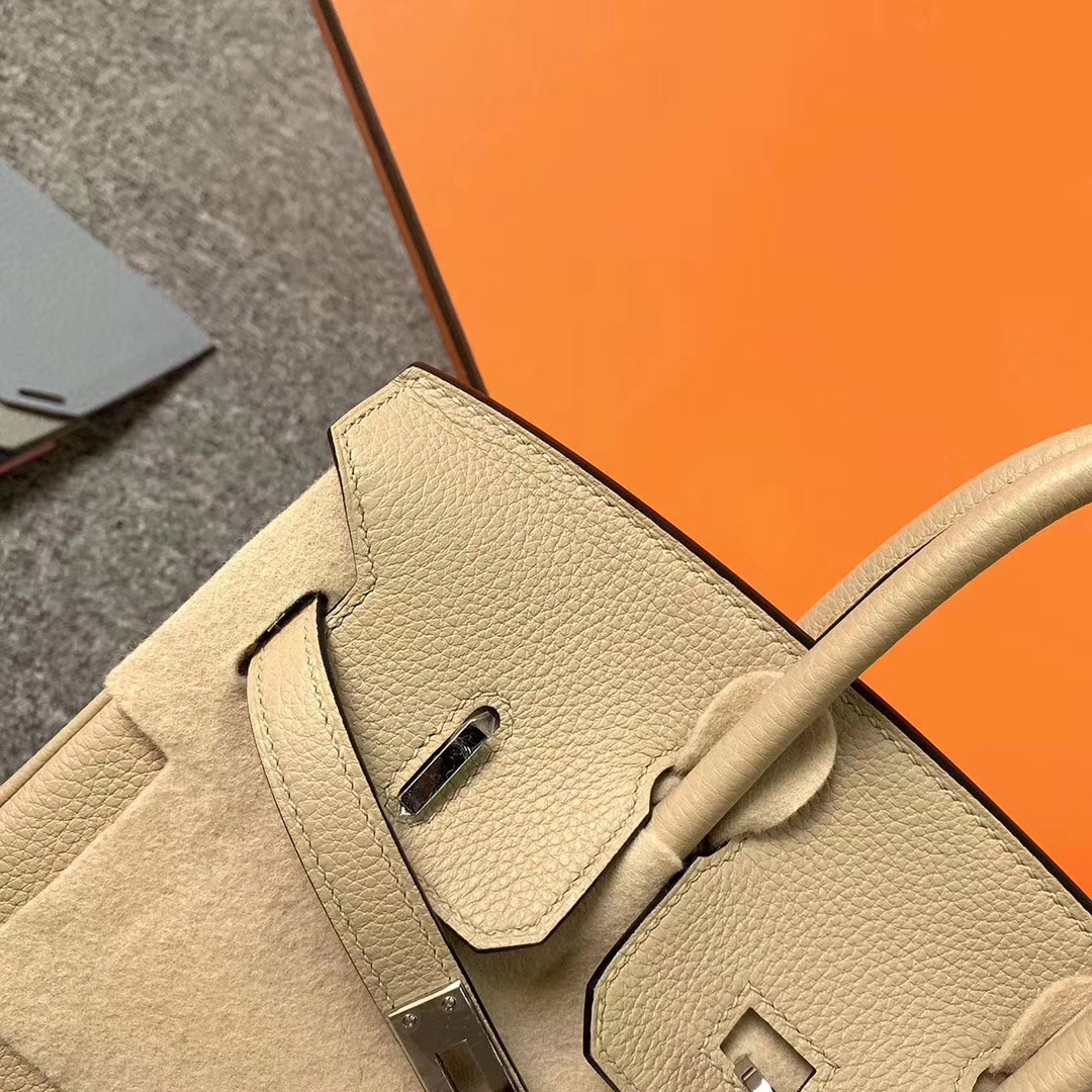 Hermès（爱马仕）S2 风衣灰 原厂御用顶级小牛皮 Birkin 25 银扣 现货