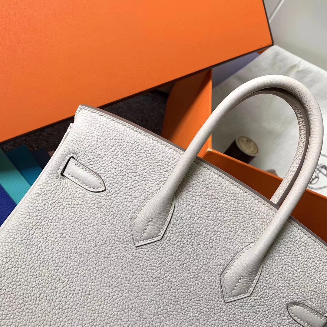 Hermès（爱马仕）奶昔白 原厂御用顶级小牛皮 Birkin 25 金扣 现货