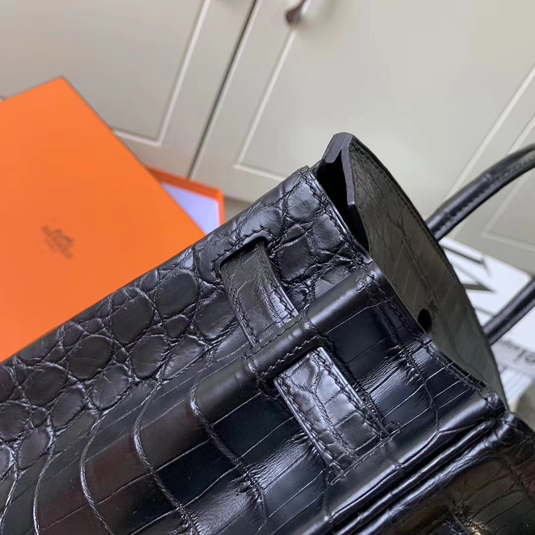 Hermès（爱马仕）CK89 黑色 原厂御用顶级鳄鱼皮 Birkin 30 金扣