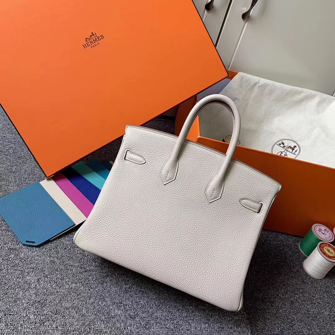 Hermès（爱马仕）奶昔白 原厂御用顶级小牛皮 Birkin 25 金扣 现货