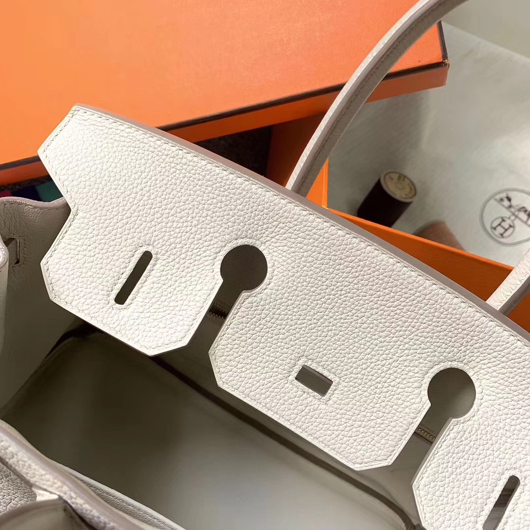 Hermès（爱马仕）奶昔白 原厂御用顶级小牛皮 Birkin 30 金扣 现货