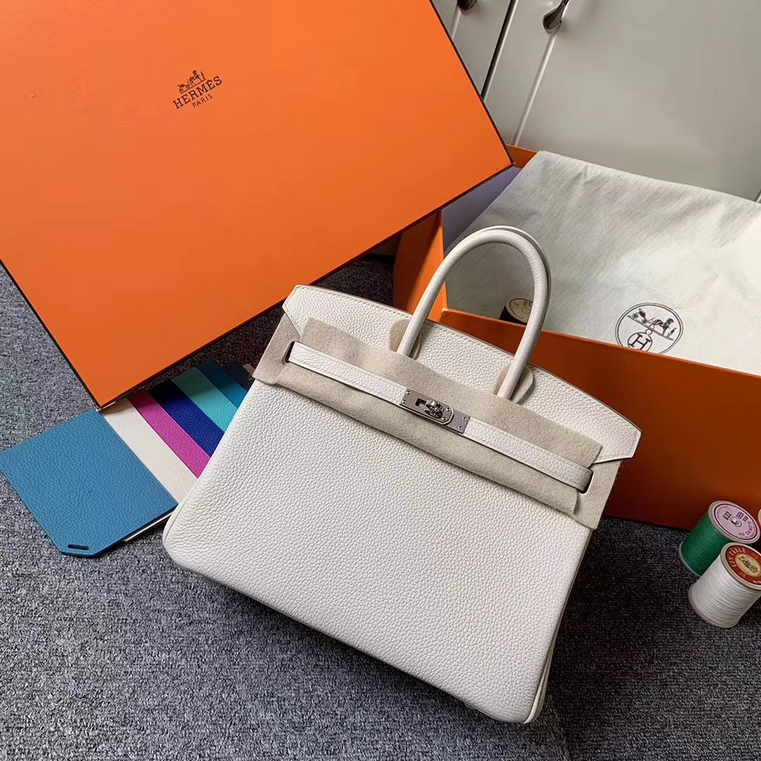 Hermès（爱马仕）奶昔白 原厂御用顶级小牛皮 Birkin 25 金扣 现货