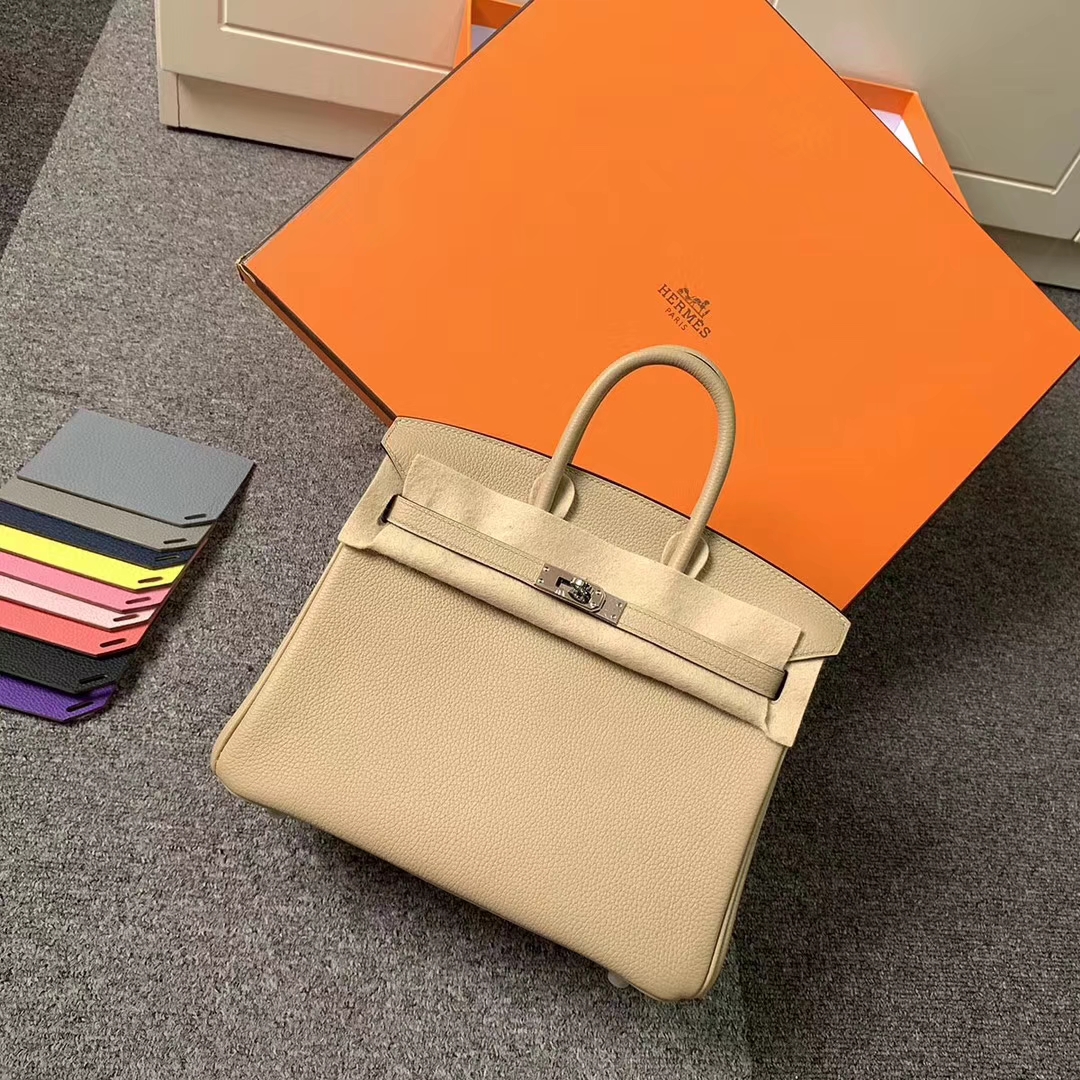Hermès（爱马仕）S2 风衣灰 原厂御用顶级小牛皮 Birkin 25 银扣 现货