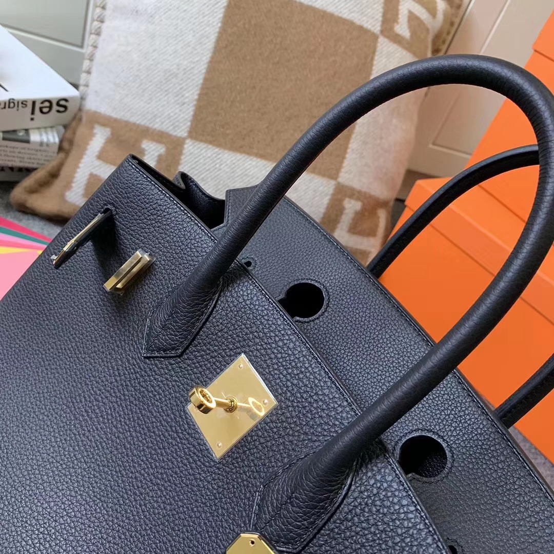 Hermès（爱马仕）CK89 黑色 原厂御用顶级小牛皮 Birkin 30 金扣 现货