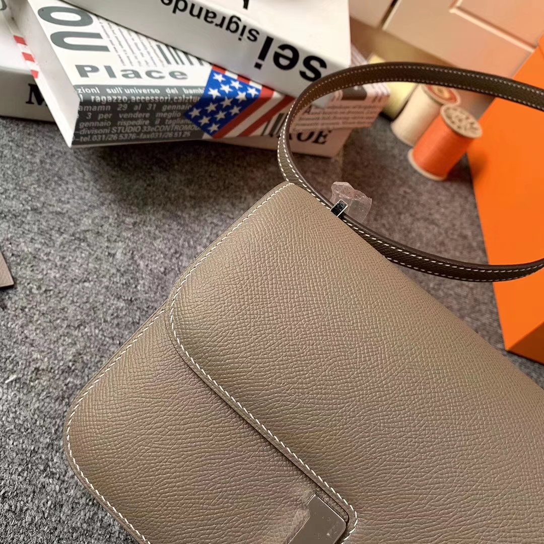 Hermès（爱马仕）CK18 大象灰 原厂御用顶级Epsom 皮 Constance 26 银扣 现货