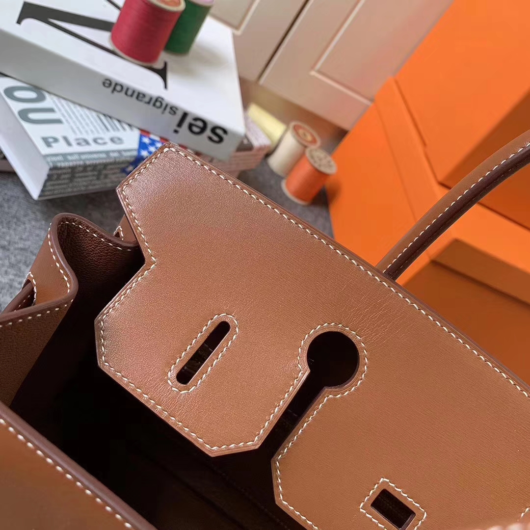 Hermès（爱马仕）C37 金棕色 原厂御用顶级Box 皮 Birkin 30 金扣 现货