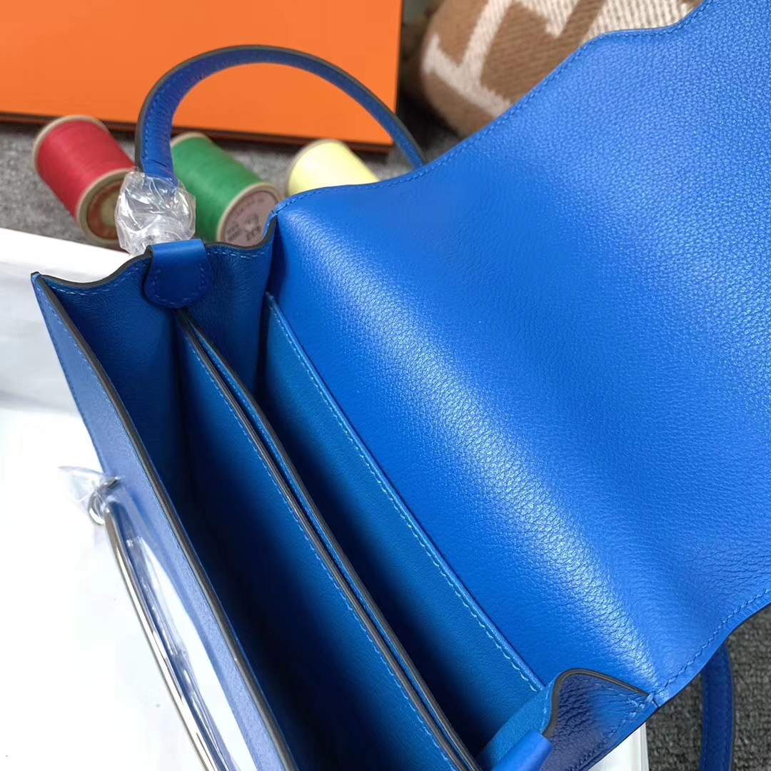 Hermès（爱马仕）Roulis 猪鼻包 B3 坦桑尼亚蓝 原厂御用顶级Ever color 银扣 19cm 现货