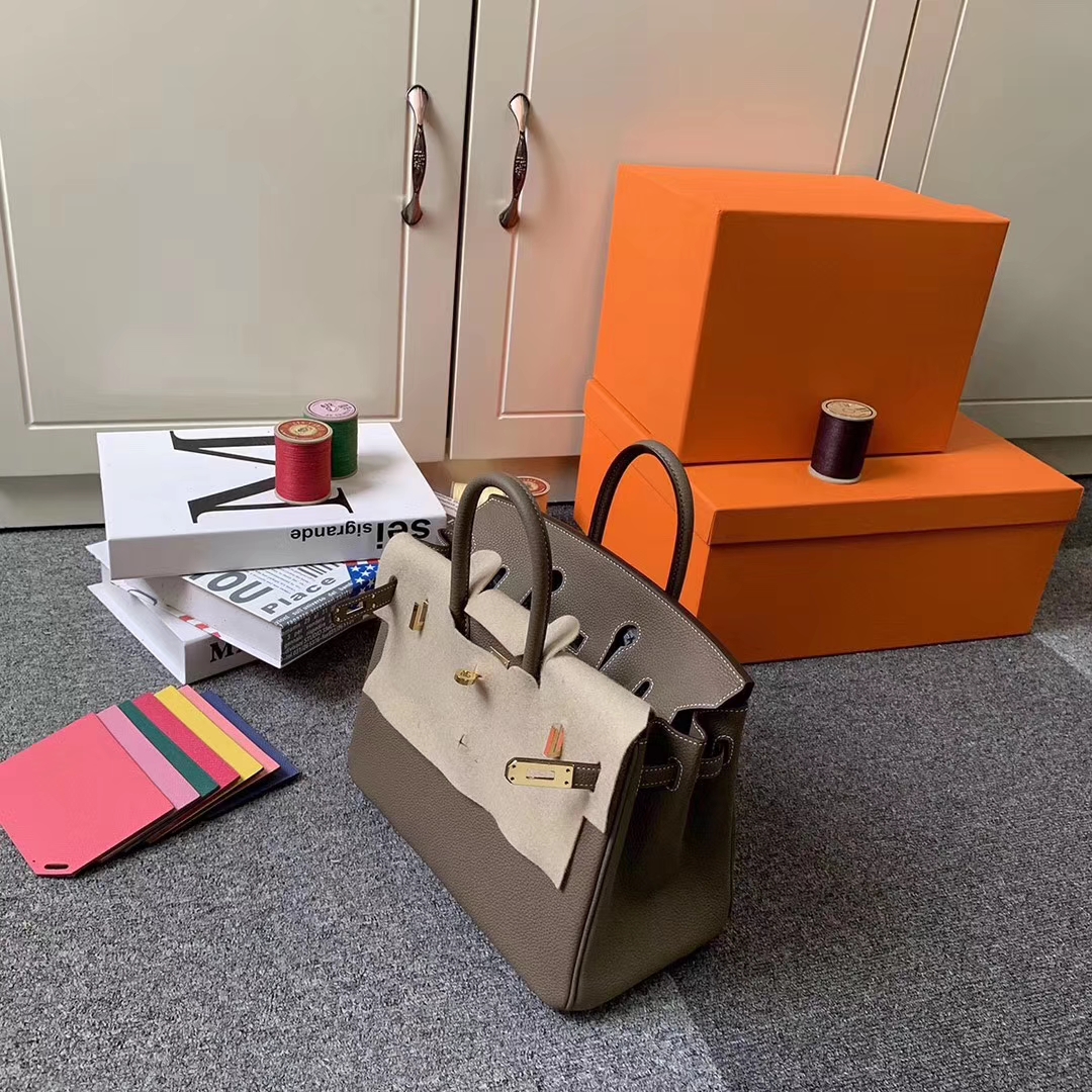 Hermès（爱马仕）CK18 大象灰 原厂御用顶级小牛皮 Birkin 25 金扣 现货