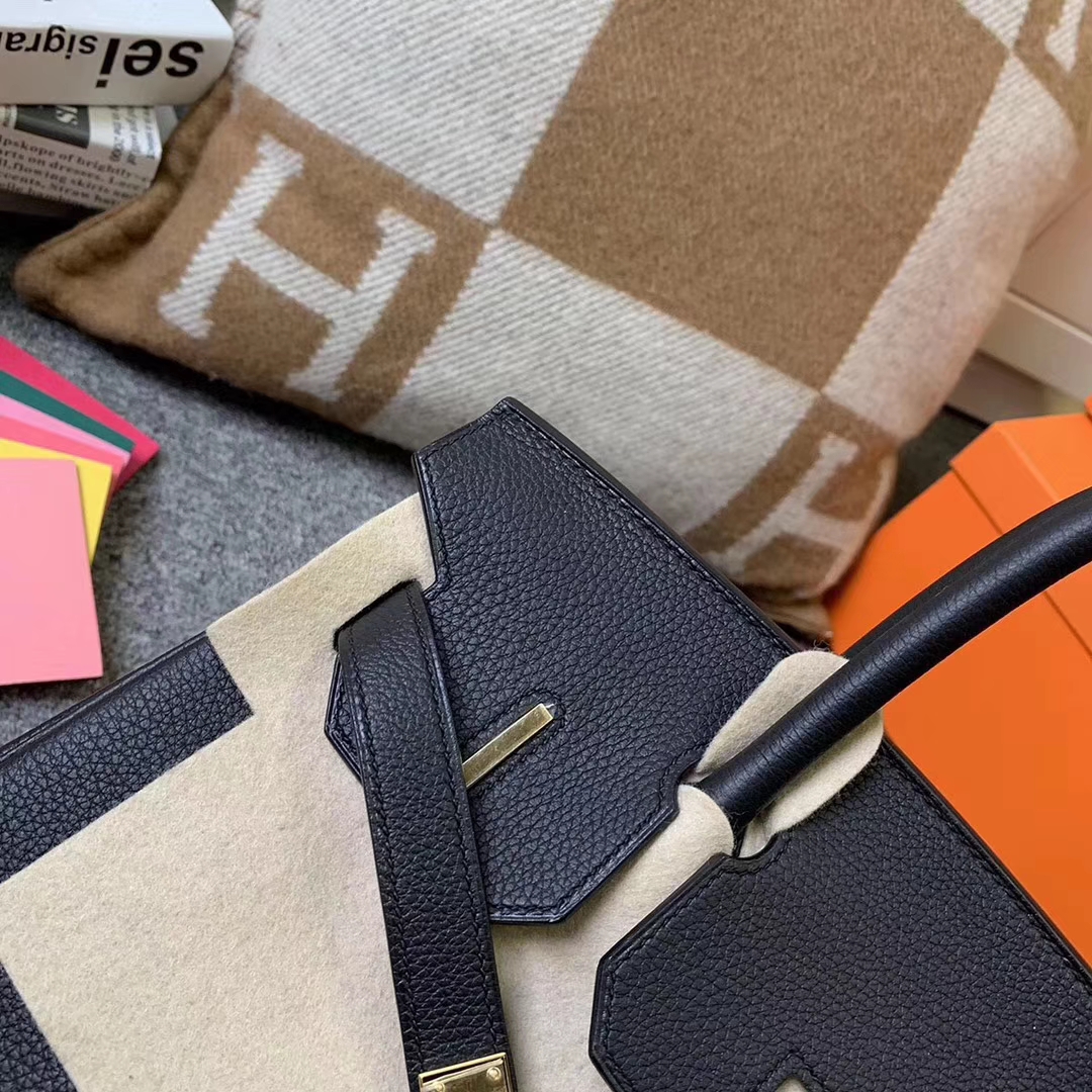 Hermès（爱马仕）CK89 黑色 原厂御用顶级小牛皮 Birkin 30 金扣 现货