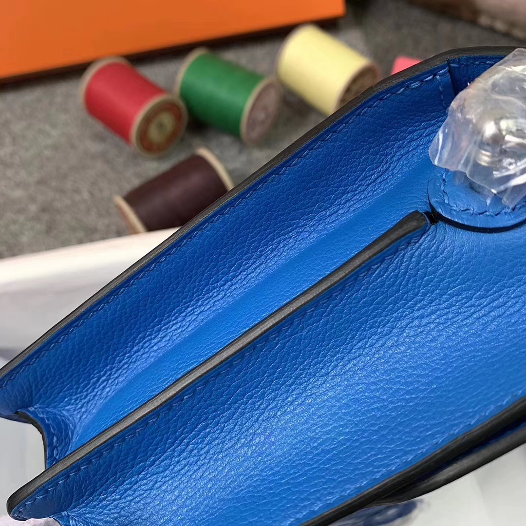 Hermès（爱马仕）Roulis 猪鼻包 B3 坦桑尼亚蓝 原厂御用顶级Ever color 银扣 19cm 现货
