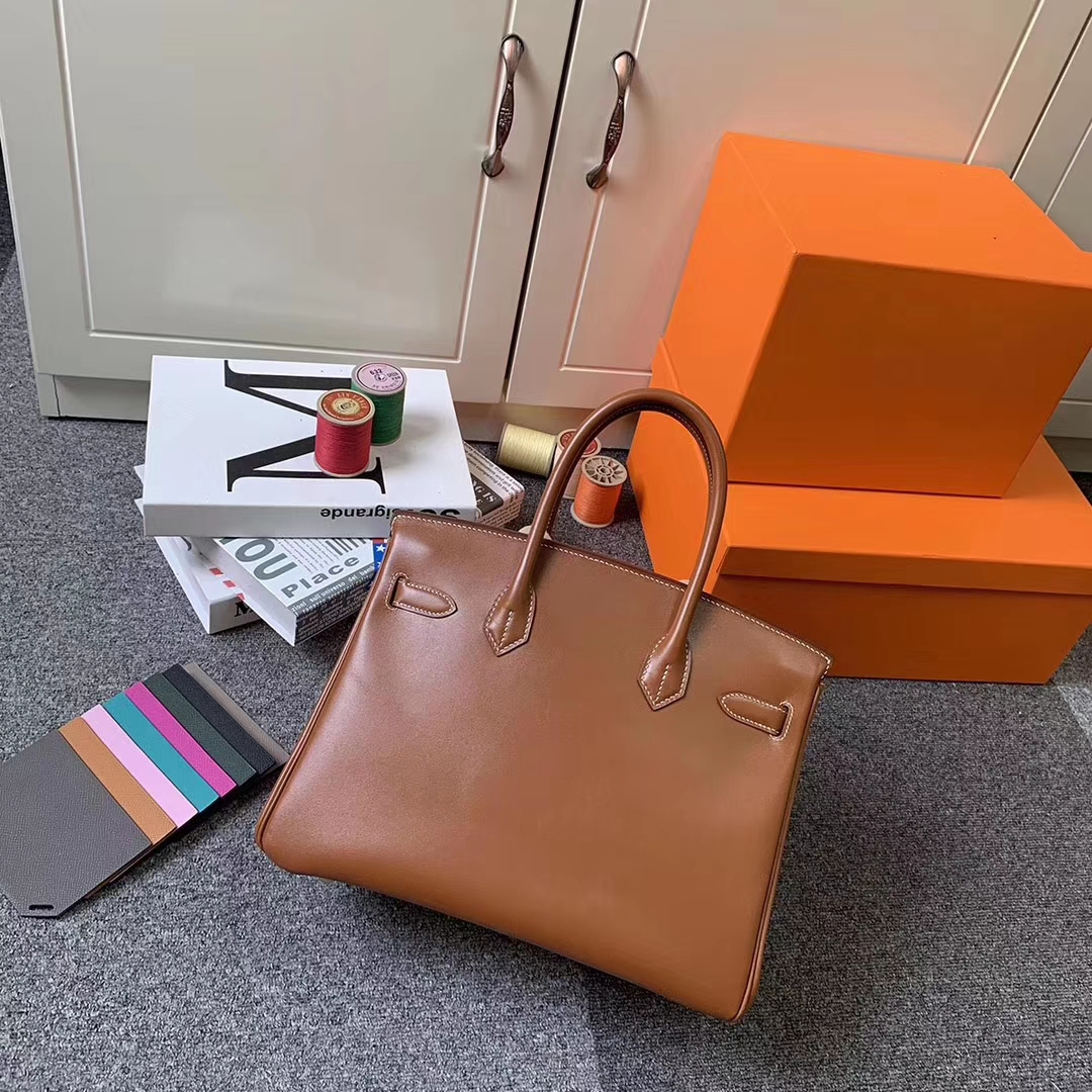 Hermès（爱马仕）C37 金棕色 原厂御用顶级Box 皮 Birkin 30 金扣 现货