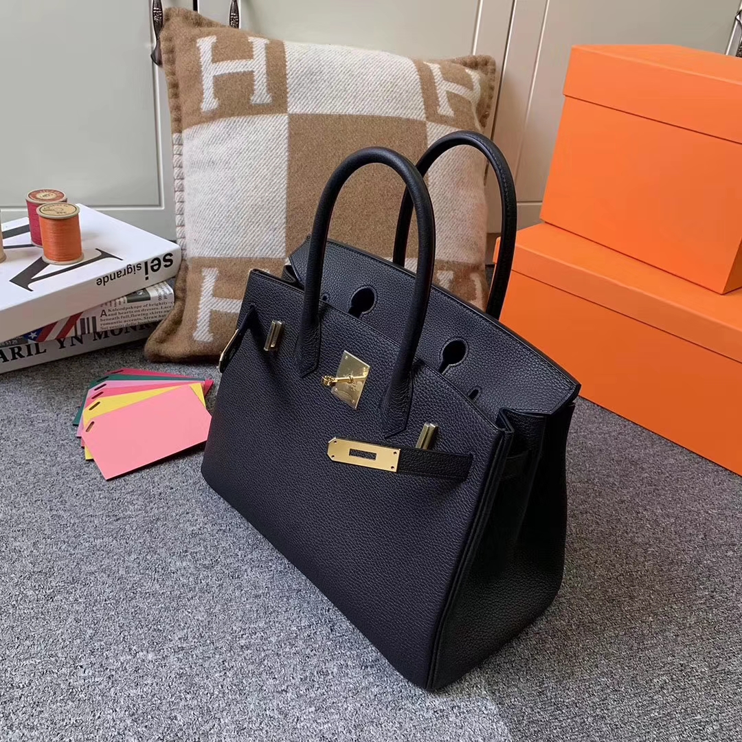 Hermès（爱马仕）CK89 黑色 原厂御用顶级小牛皮 Birkin 30 金扣 现货