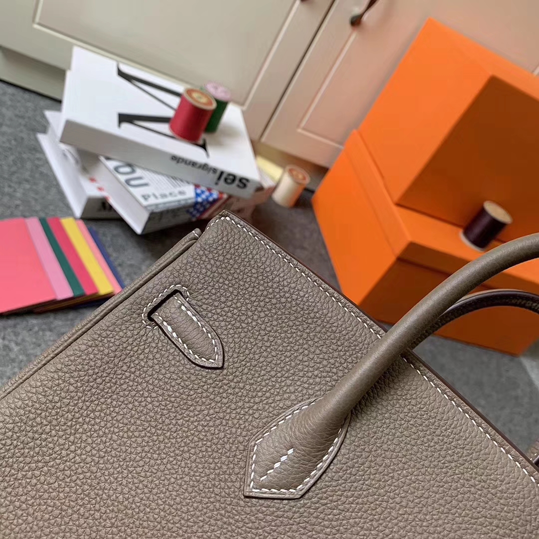 Hermès（爱马仕）CK18 大象灰 原厂御用顶级小牛皮 Birkin 25 金扣 现货