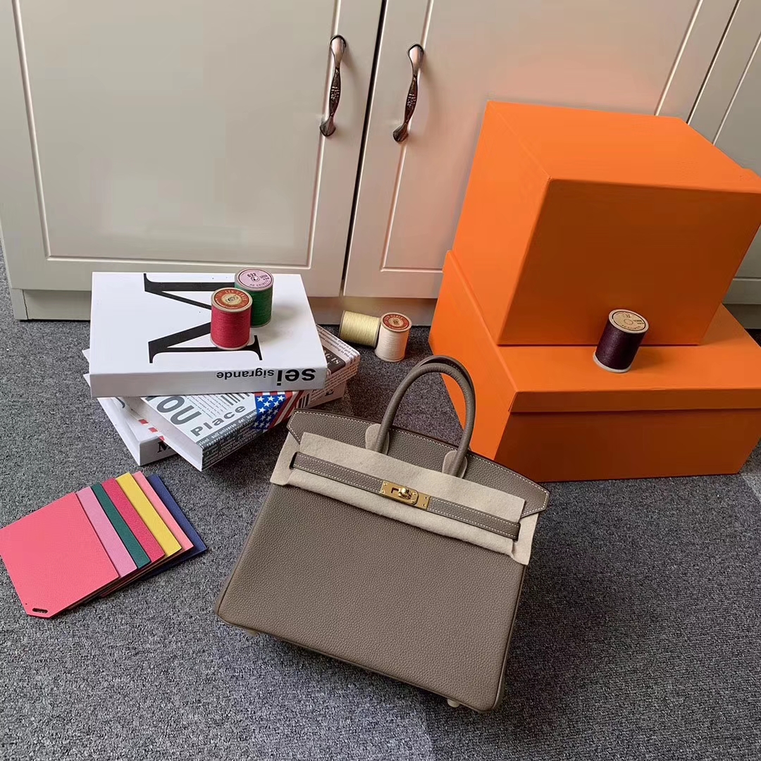 Hermès（爱马仕）CK18 大象灰 原厂御用顶级小牛皮 Birkin 25 金扣 现货