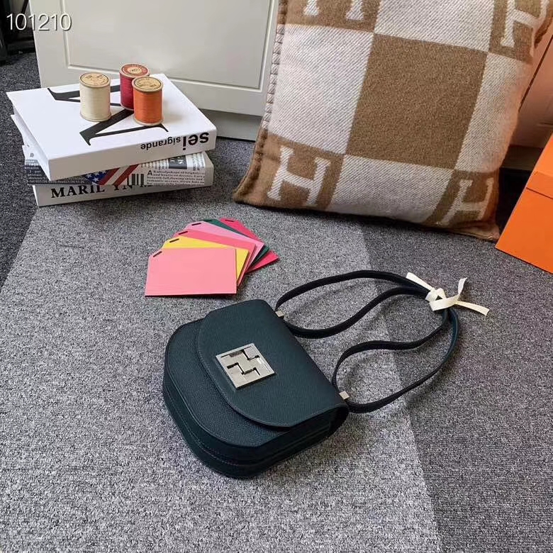 Hermès（爱马仕）松柏绿 原厂御用顶级Epsom 皮 马赛克 银扣