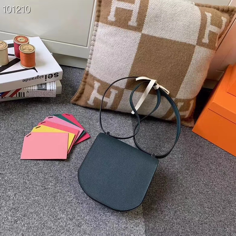 Hermès（爱马仕）松柏绿 原厂御用顶级Epsom 皮 马赛克 银扣