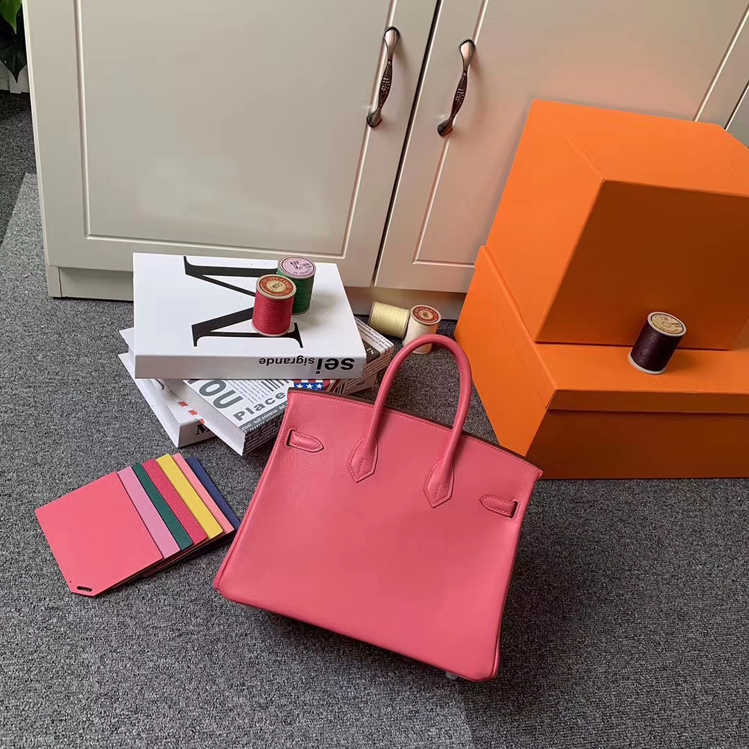 Hermès（爱马仕）8W新唇膏粉 原厂御用顶级Swift 皮 Birkin 25 银扣