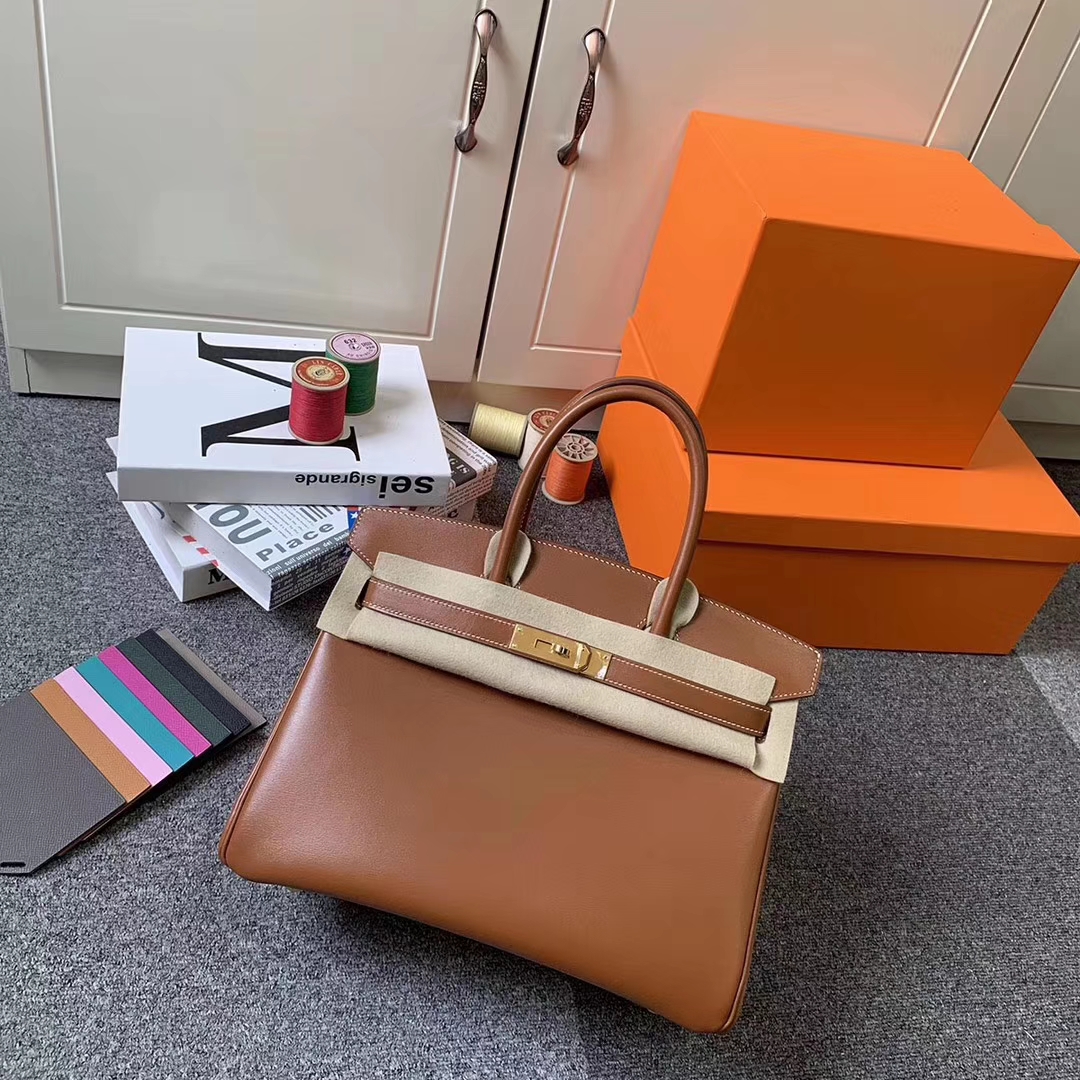 Hermès（爱马仕）C37 金棕色 原厂御用顶级Box 皮 Birkin 30 金扣 现货