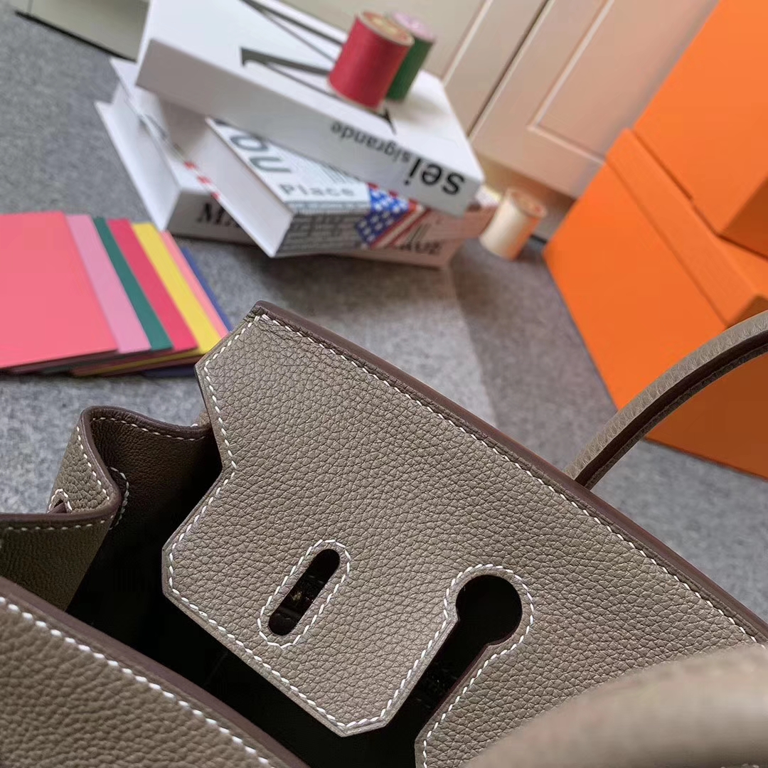 Hermès（爱马仕）CK18 大象灰 原厂御用顶级小牛皮 Birkin 25 金扣 现货
