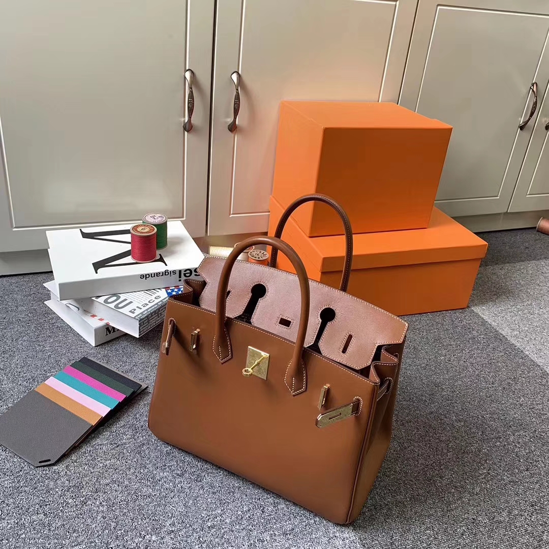 Hermès（爱马仕）C37 金棕色 原厂御用顶级Box 皮 Birkin 30 金扣 现货