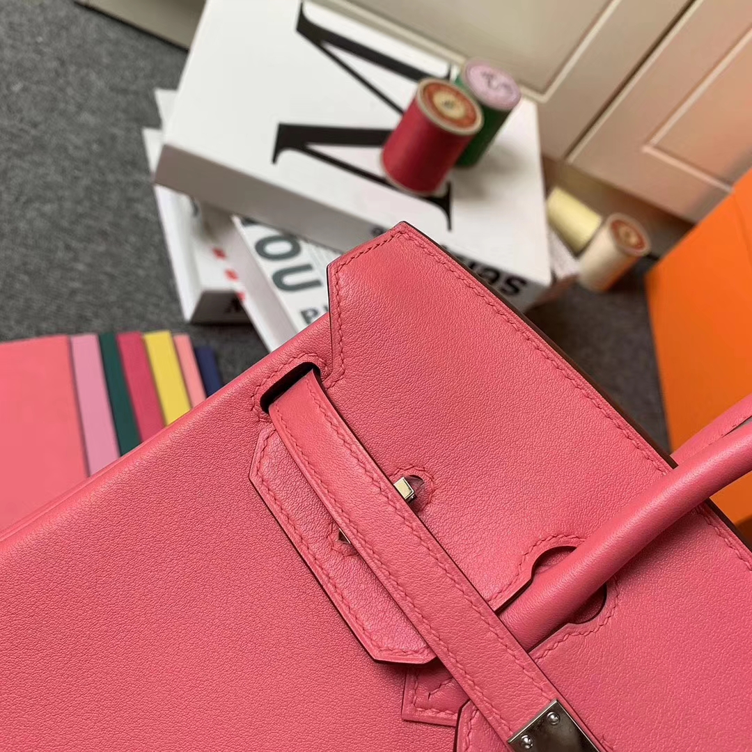 Hermès（爱马仕）8W新唇膏粉 原厂御用顶级Swift 皮 Birkin 25 银扣
