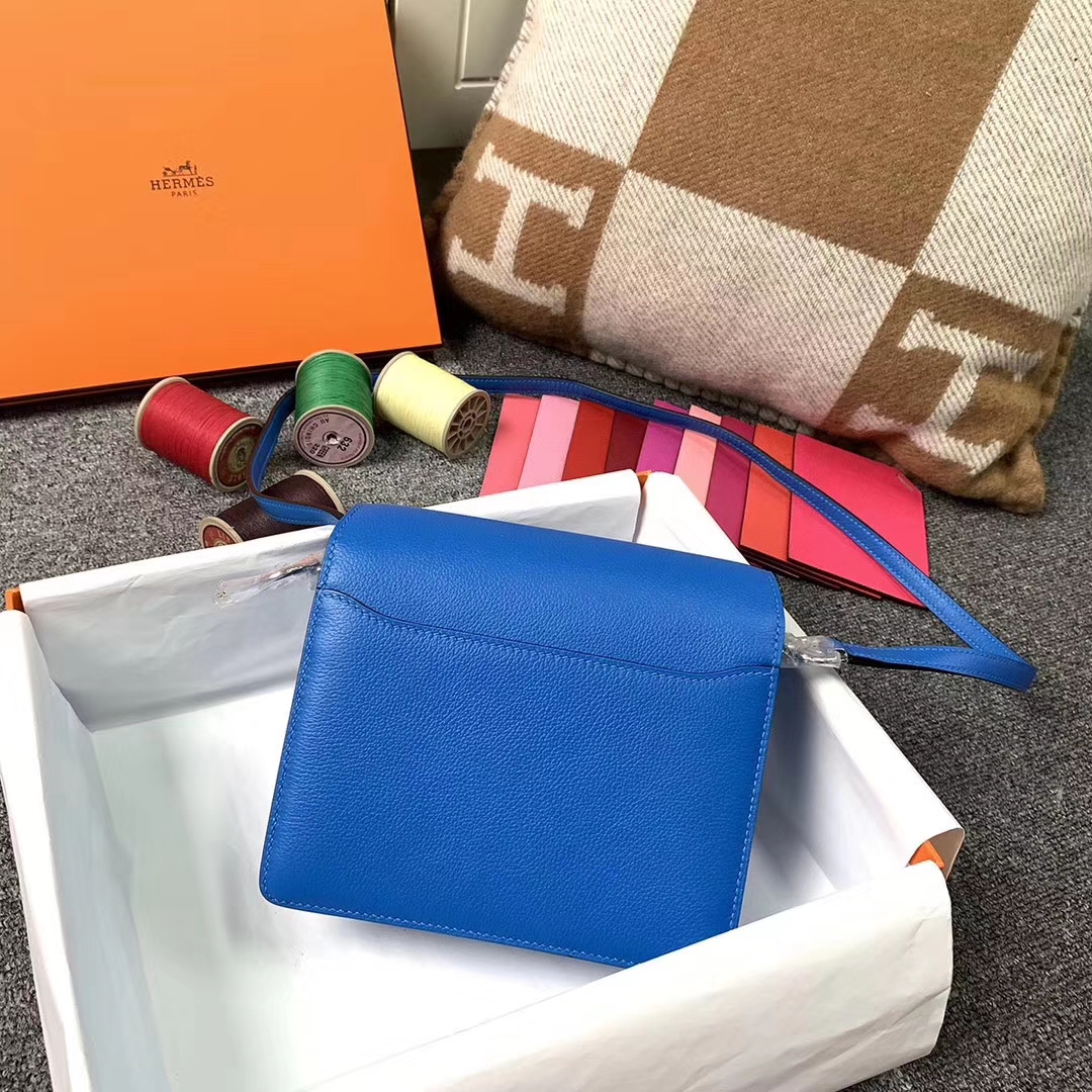 Hermès（爱马仕）Roulis 猪鼻包 B3 坦桑尼亚蓝 原厂御用顶级Ever color 银扣 19cm 现货