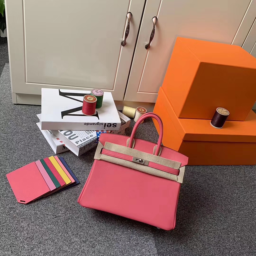 Hermès（爱马仕）8W新唇膏粉 原厂御用顶级Swift 皮 Birkin 25 银扣