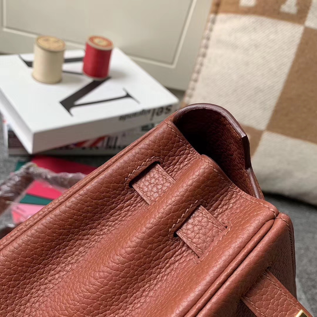 Hermès（爱马仕）6C古铜色 原厂御用顶级TC 皮 Kelly ado 金扣