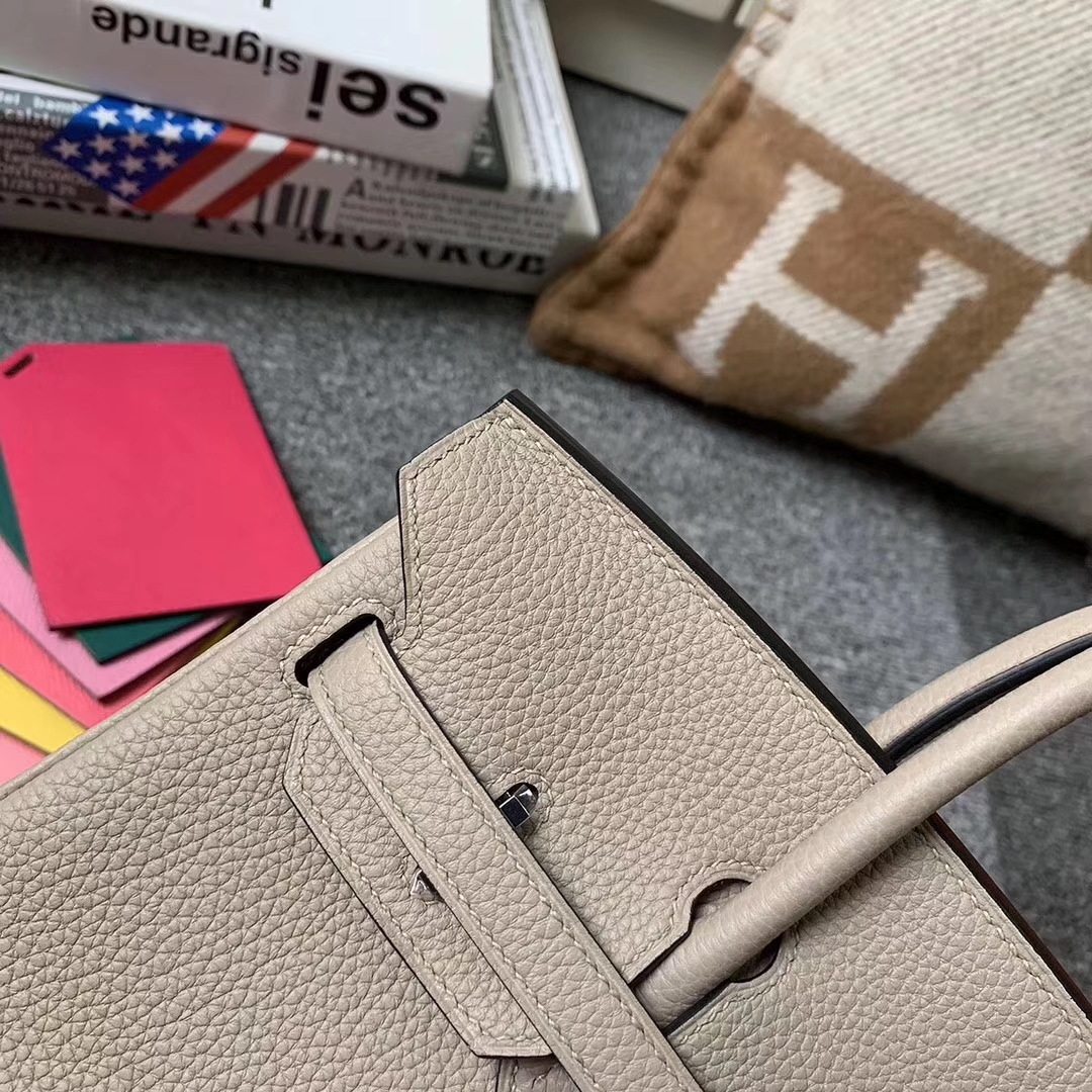 Hermès（爱马仕）CK81 斑鸠灰 原厂御用顶级小牛皮 Birkin 25 银扣 现货