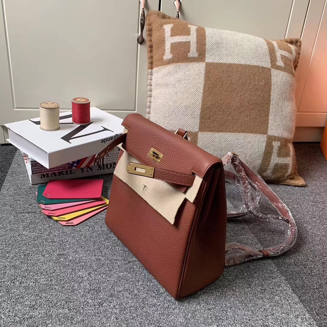 Hermès（爱马仕）6C古铜色 原厂御用顶级TC 皮 Kelly ado 金扣