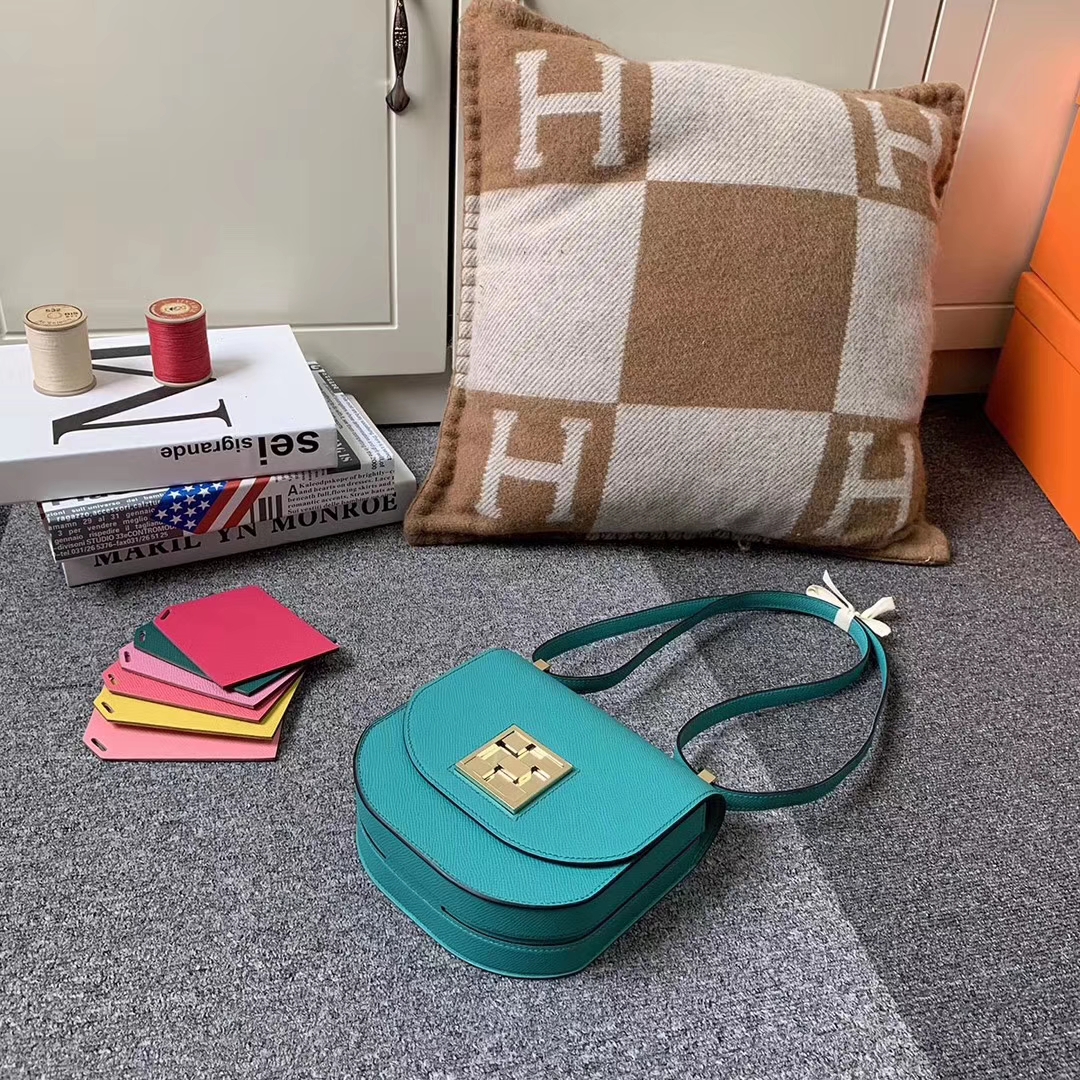 Hermès（爱马仕）马赛克包包 U1罗威纳绿 原厂御用顶级Epsom 皮 浅金扣 现货