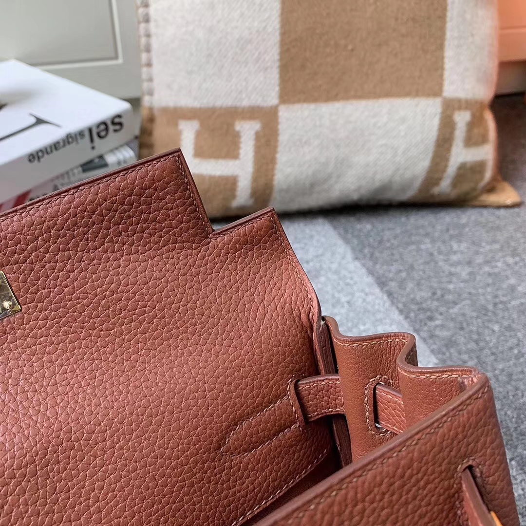 Hermès（爱马仕）6C古铜色 原厂御用顶级TC 皮 Kelly ado 金扣