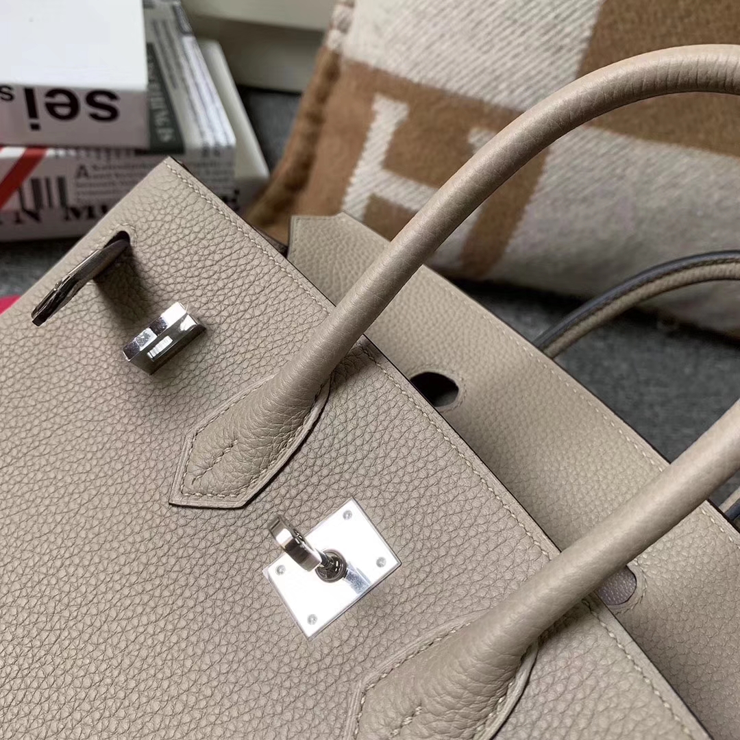Hermès（爱马仕）CK81 斑鸠灰 原厂御用顶级小牛皮 Birkin 25 银扣 现货