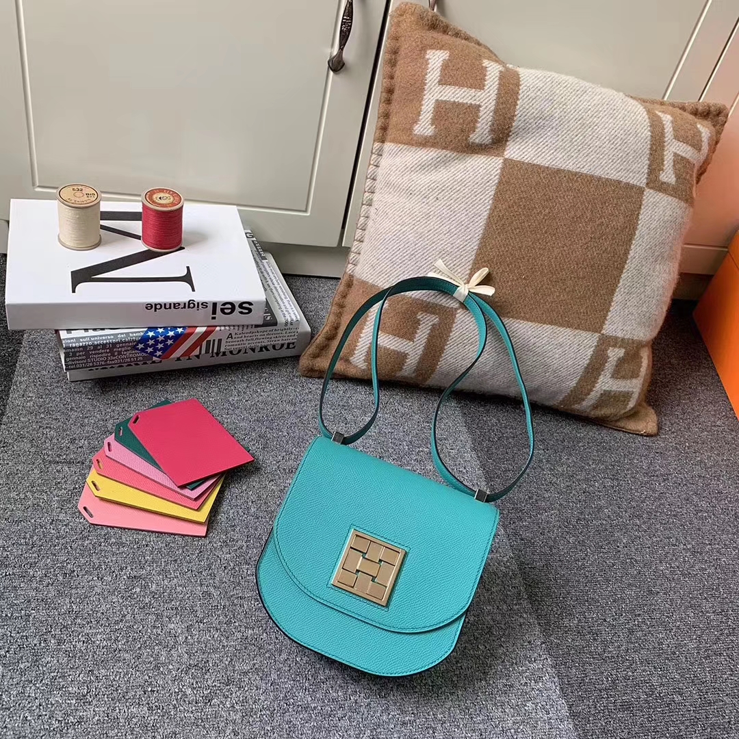 Hermès（爱马仕）马赛克包包 U1罗威纳绿 原厂御用顶级Epsom 皮 浅金扣 现货