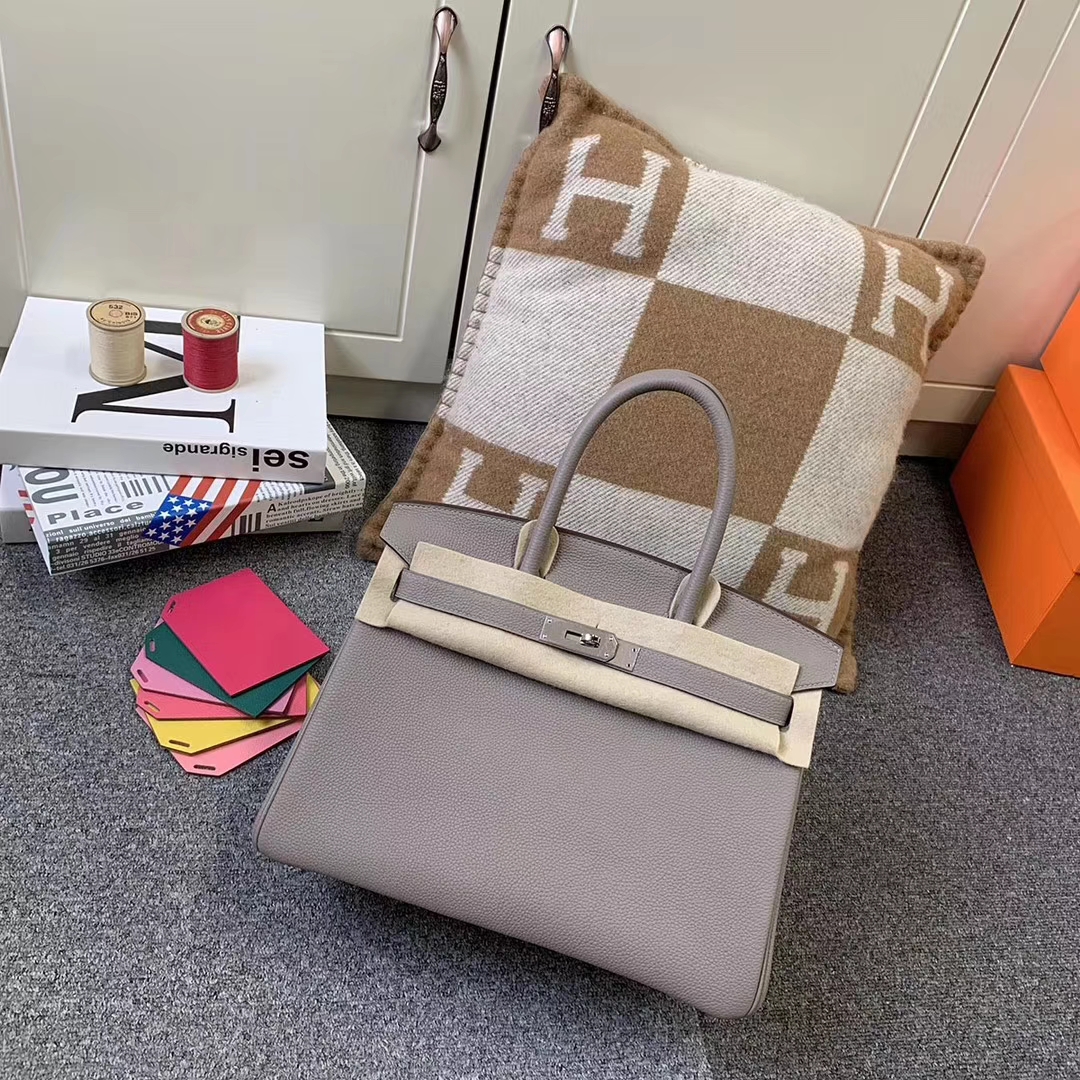 Hermès（爱马仕）M8 沥青灰 原厂御用顶级小牛皮 Birkin 30 银扣