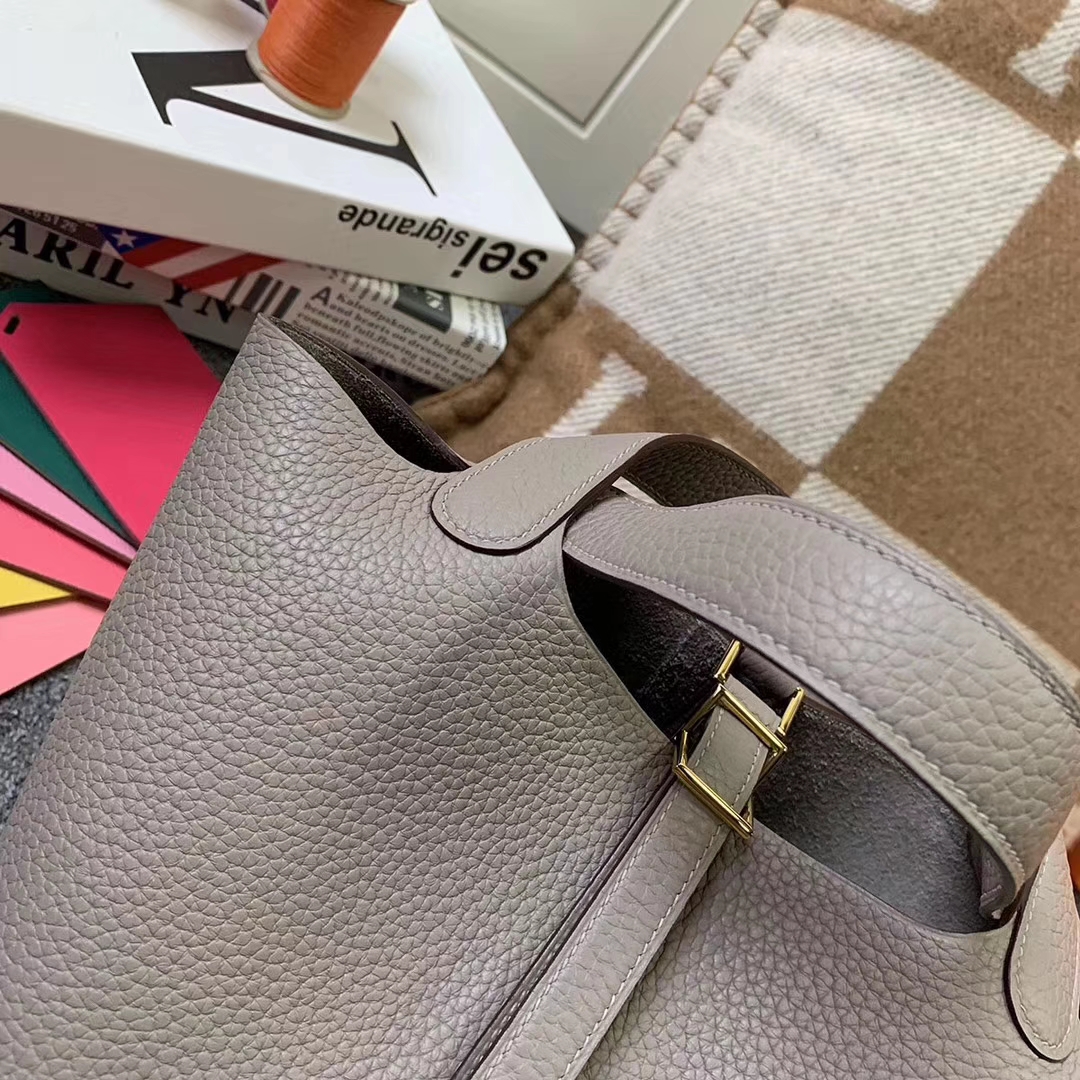 Hermès（爱马仕）Picotin Lock 菜篮包 M8 沥青灰 原厂御用顶级TC 皮 银扣 18cm