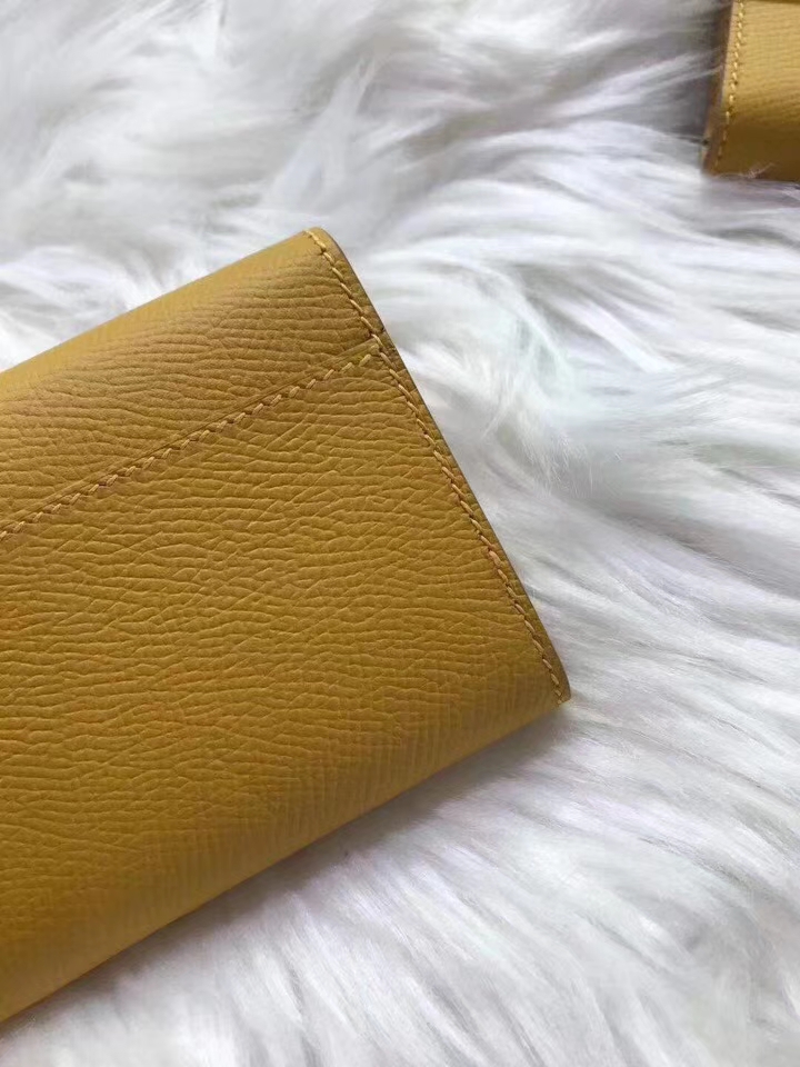 Hermès（爱马仕）新款卡包 clic mini 原装等级进口epsom皮 琥珀黄 金银现货