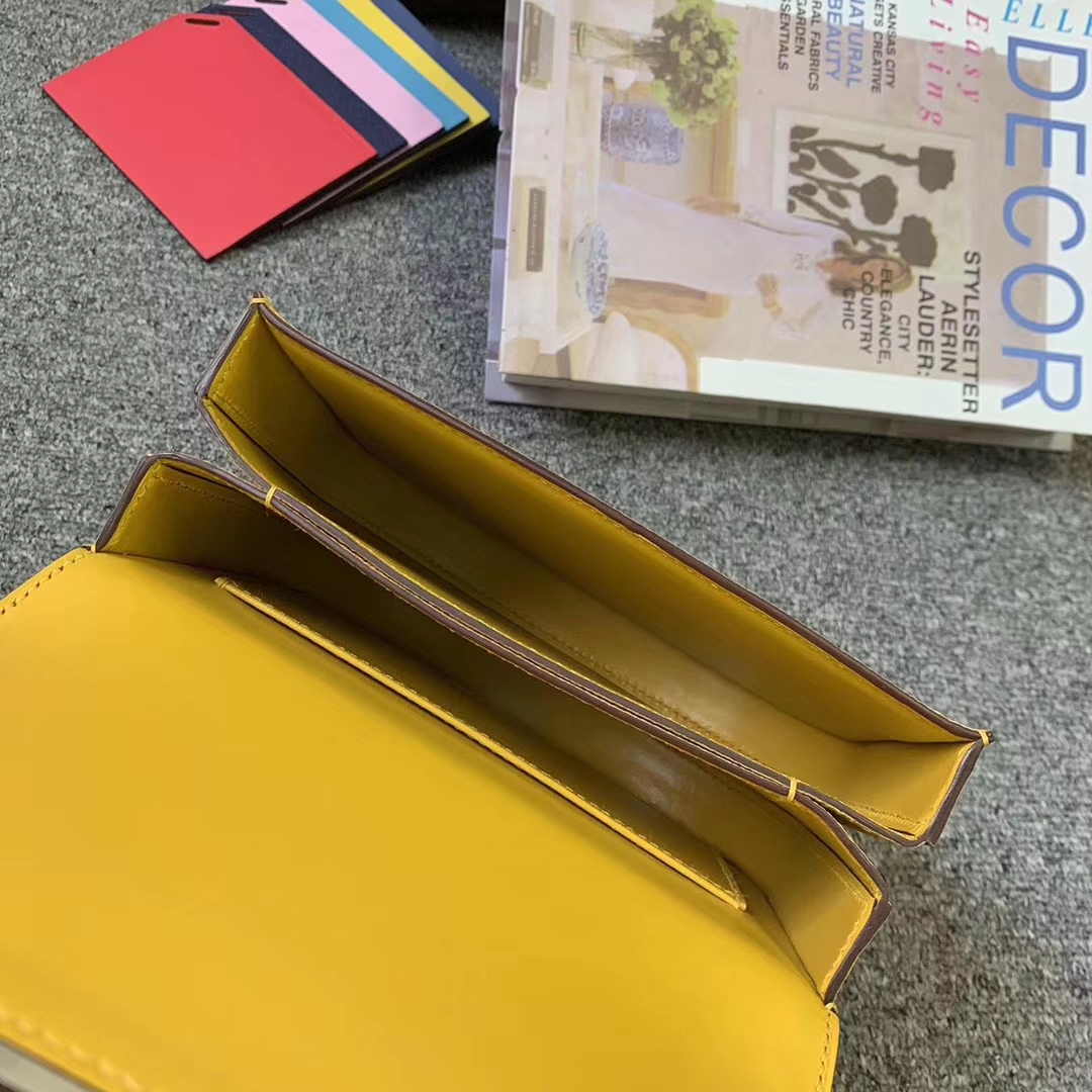 Hermès（爱马仕）9D琥珀黄 原厂御用顶级Epsom 皮 马赛克 银扣 现货