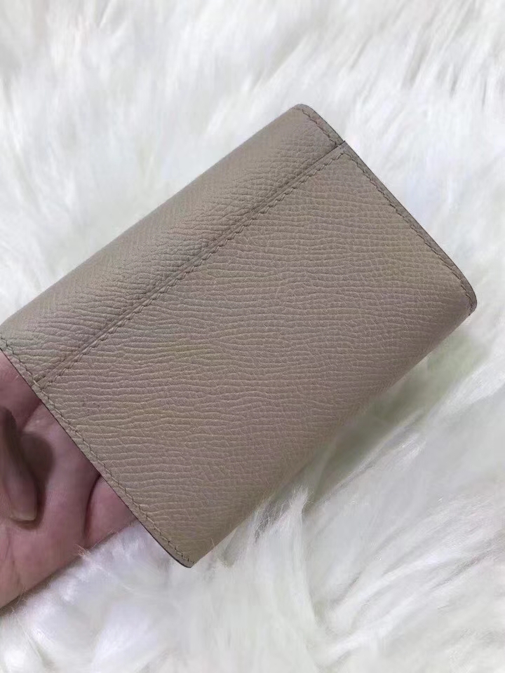 Hermès（爱马仕）新款卡包 clic mini 原装等级进口epsom皮 风衣灰 金银现货