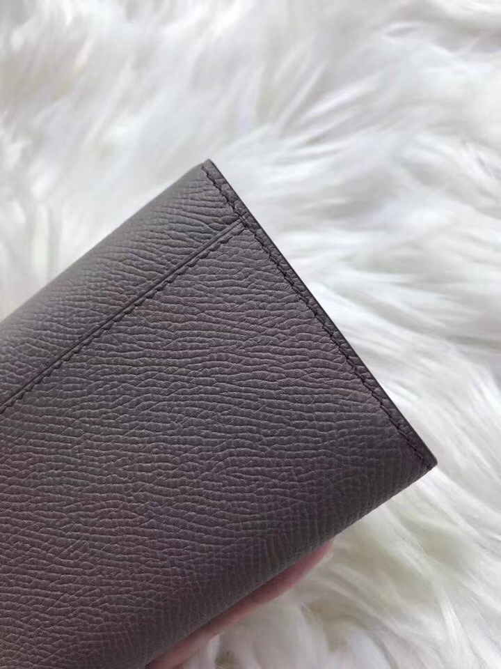 Hermès（爱马仕）新款卡包 clic mini 原装等级进口epsom皮 锡器灰 金银现货