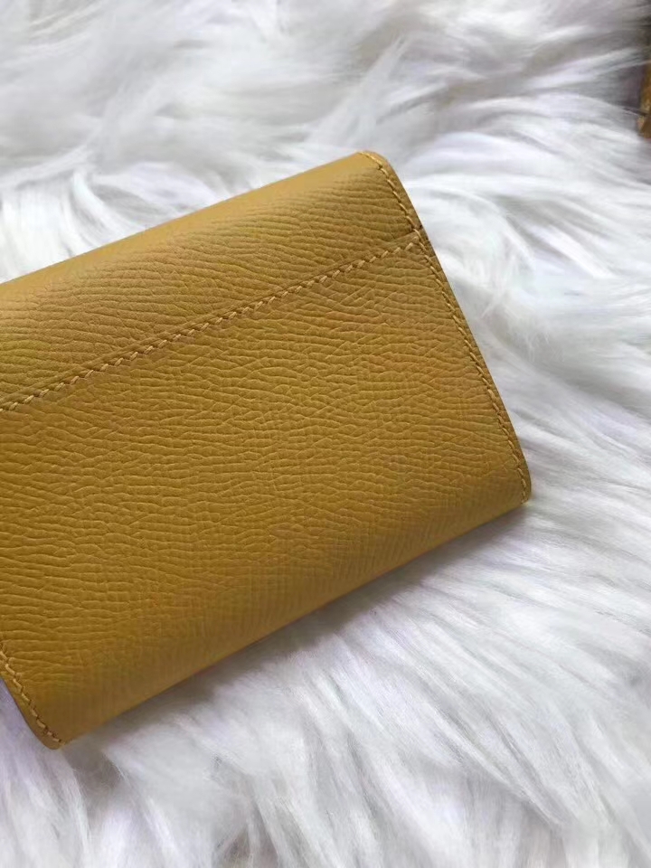 Hermès（爱马仕）新款卡包 clic mini 原装等级进口epsom皮 琥珀黄 金银现货
