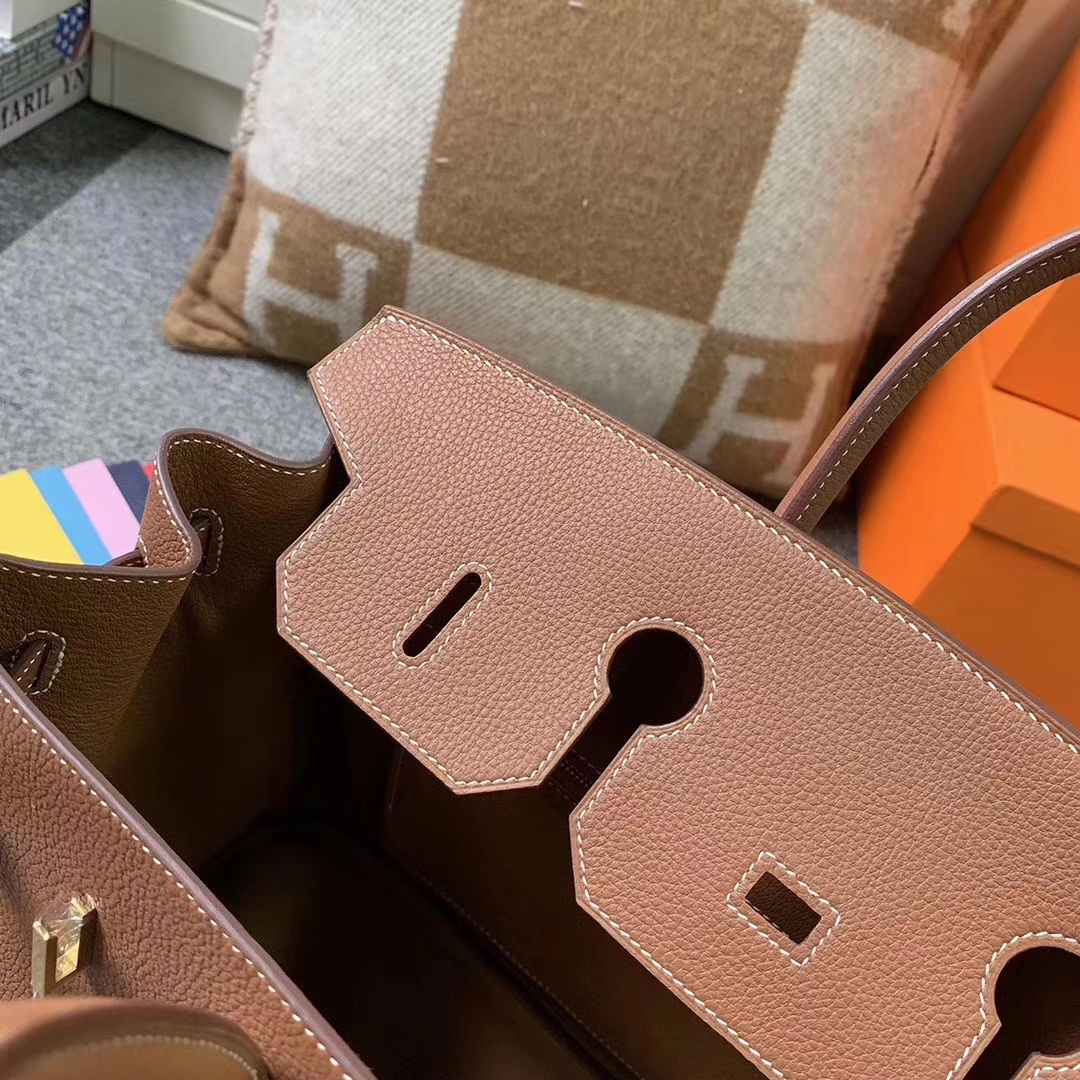 Hermès（爱马仕）C37 金棕色 原厂御用顶级小牛皮 Birkin 35 金扣 现货