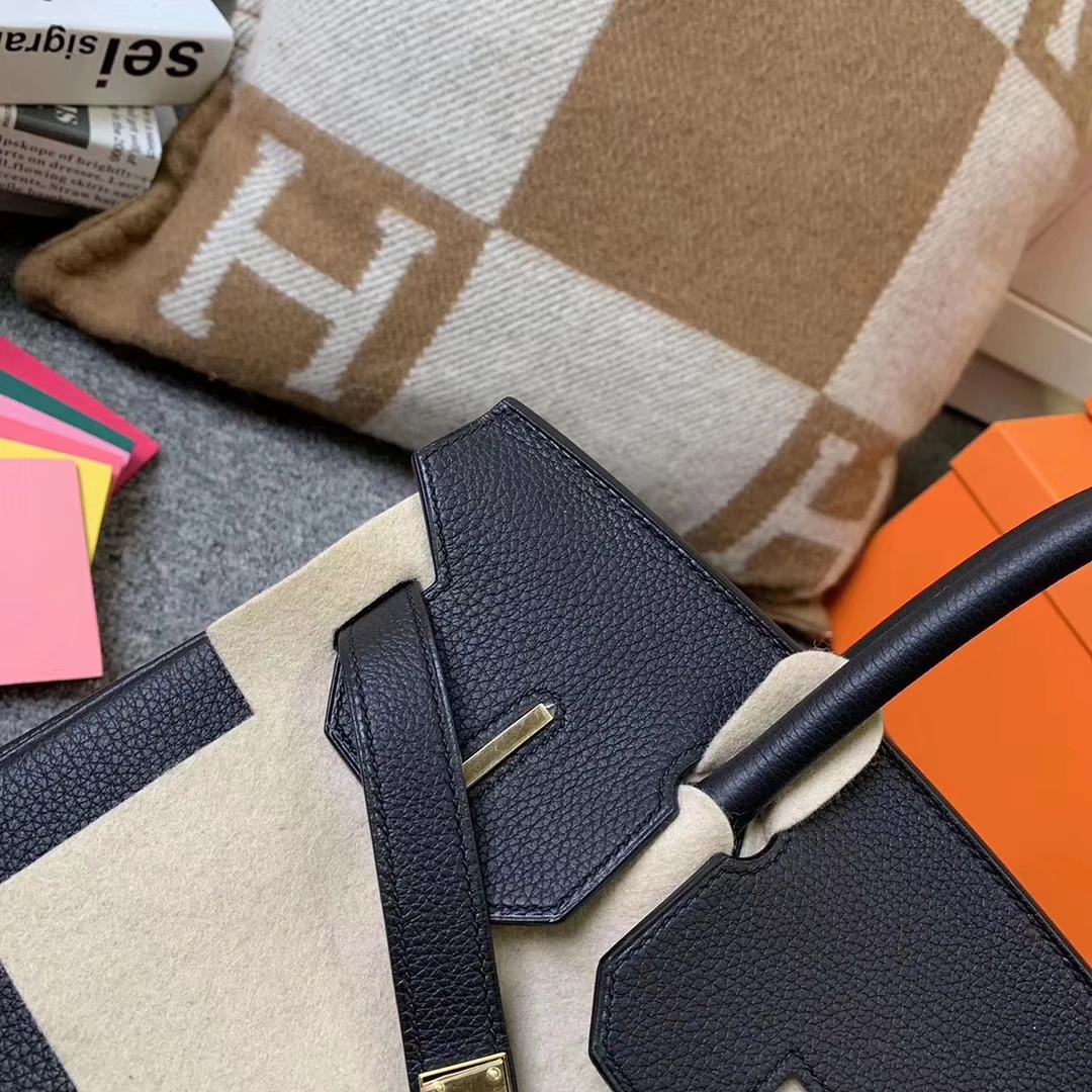 Hermès（爱马仕）CK89 黑色 原厂御用顶级小牛皮 Birkin 30 金扣 现货