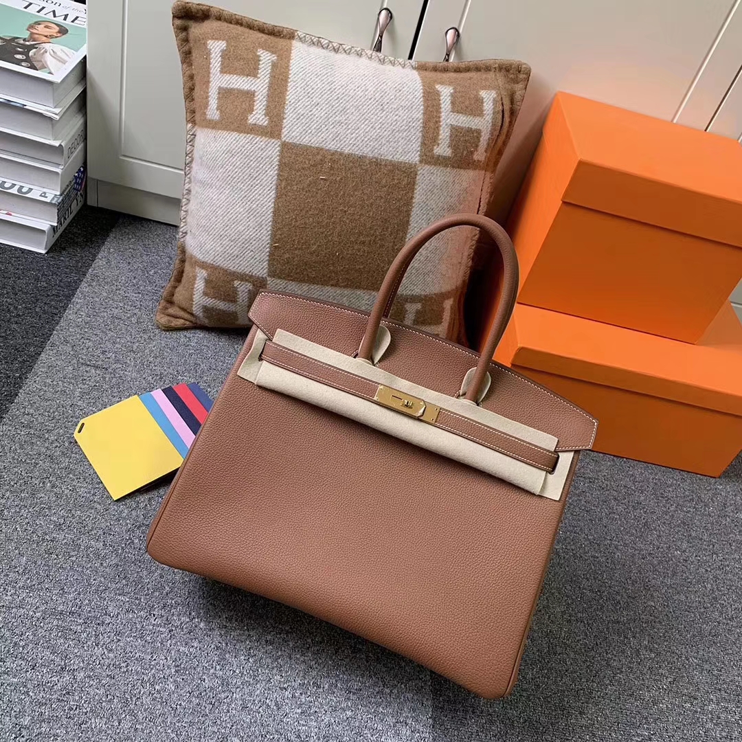 Hermès（爱马仕）C37 金棕色 原厂御用顶级小牛皮 Birkin 35 金扣 现货
