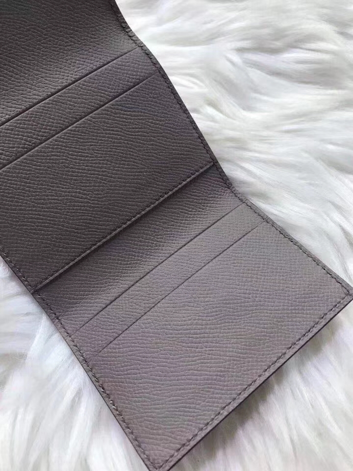 Hermès（爱马仕）新款卡包 clic mini 原装等级进口epsom皮 锡器灰 金银现货