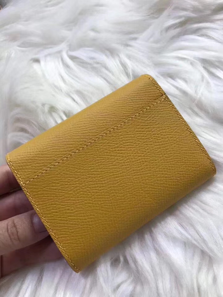 Hermès（爱马仕）新款卡包 clic mini 原装等级进口epsom皮 琥珀黄 金银现货
