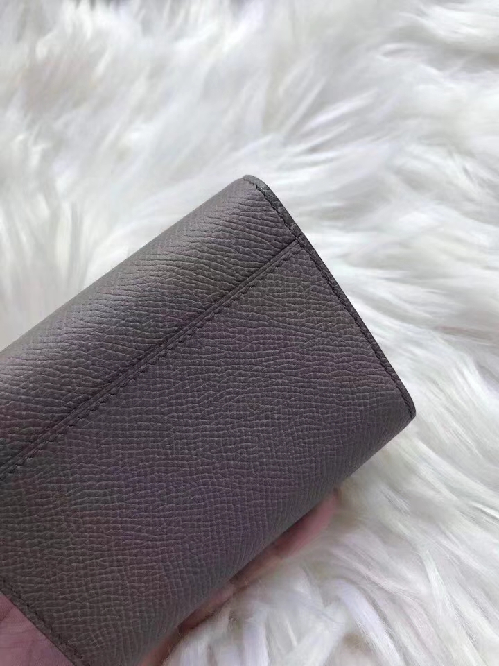 Hermès（爱马仕）新款卡包 clic mini 原装等级进口epsom皮 锡器灰 金银现货